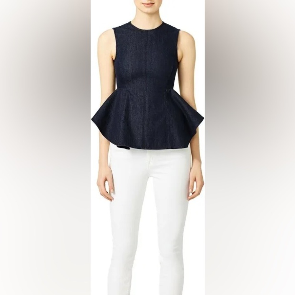 Theory Dark Blue Sleeveless Peplum Top
